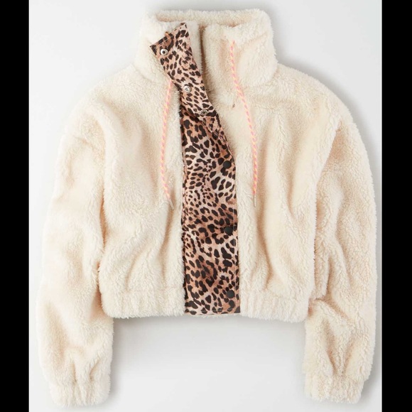 American Eagle Outfitters Jackets & Blazers - 🆕AE‎ Studio Polar Fleece Snap Front Jacket Cream